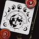 Fingerinspire fasi lunari stencil 11.8x11.8 pollice riutilizzabile bussola lunare modello di disegno arte fai da te cosmo infinito luna stella patten stencil per la pittura sul muro DIY-WH0391-0117-3