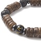 Женский эластичный браслет с драгоценными камнями и ом мани падме хум из кокосового бисера BJEW-JB09152-3