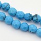 Dyed Faceted Round Synthetic Turquoise Beads Strands G-E302-075-4mm-1