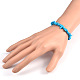 Puces bracelets extensibles en perles synthétiques turquoise BJEW-JB01826-06-3