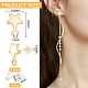 BENECREAT 18 PCS Brass 18k Gold Plated Brass Star Earrings KK-BC0011-14-2