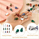 Fashewelry 24pcs 12 Stile Teardrop natürlichen und synthetischen Edelstein-Anhänger G-FW0001-35-4