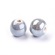 Pearlized Dark Gray Handmade Porcelain Round Beads X-PORC-D001-12mm-13-2