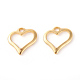 201 Stainless Steel Open Heart Charms X-STAS-F192-059G-2