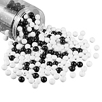 Perles acryliques opaques, ronde, blanc et noir, 12mm, Trou: 2mm, 400 pcs / boîte