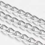 Aluminum Twisted Chains Curb Chains, Unwelded, Oxidated in Silver, Link: 4x5.2mm