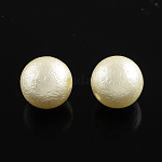 Perles rondes en plastique ABS imitation perle, blanc antique, 8x7mm, Trou: 2mm, environ 1900 pcs/500 g