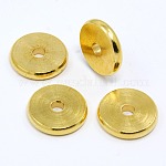 Flat Round Brass Spacer Beads, Nickel Free, Raw(Unplated), 6.5x2mm, Hole: 1.5mm