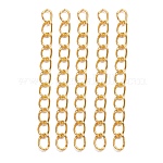 Iron Ends with Twist Chains, Cadmium Free & Lead Free, Golden, 50x3.5mm, Links: 5.5x3.5x0.5mm