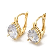 Серьги-кольца из золотой латуни с микропаве из циркония EJEW-C073-05B-G