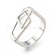 Natural Shell Trapezoid Open Cuff Ring RJEW-N039-12P