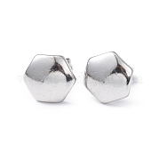 304 Stainless Steel Hexagon Stud Earrings for Women EJEW-I285-04B-P