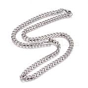 Не тускнеющие кубинские цепочки из нержавеющей стали 304 NJEW-L159-02A-P