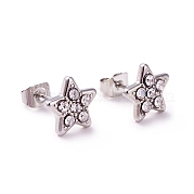 Серьги-гвоздики с кристаллами и стразами EJEW-I278-02P