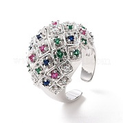 Красочное кольцо-манжета с куполом из кубического циркония RJEW-G270-05P