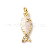 Подвески из латуни с покрытием из прозрачного кубического циркония KK-Z056-33G-04