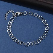 Браслеты из нержавеющей стали 304 Rolo Chains для женщин BJEW-U043-02P