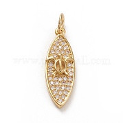 Латунные микропаве прозрачные подвески с фианитом KK-D532-08G