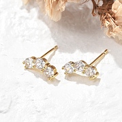 Серьги-гвоздики из циркония EJEW-R016-01G-01