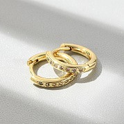 Латунные серьги-кольца из прозрачного кубического циркония EJEW-D311-145G