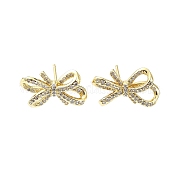 Серьга-гвоздик из латуни с микропаве из кубического циркония EJEW-C086-04G