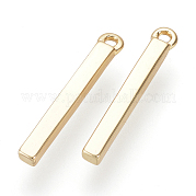 真鍮チャーム  ニッケルフリー  18KGP本金メッキ  直方体の  ゴールドカラー  17x1.5x1.5mm  穴：1mm KK-S331-12-17mm