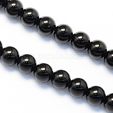 Brins de perles rondes en onyx noir naturel G-S119-8mm
