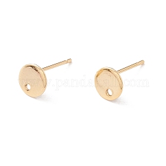 201 elementi per orecchini a bottone in acciaio inossidabile, con perni e foro in acciaio chirurgico inossidabile 316, rotondo e piatto, vero placcato oro 24k, 6mm, Foro: 1.2 mm, ago :0.7mm
