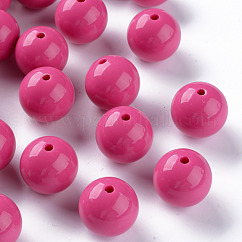 Abalorios acrílicos opacos, redondo, camelia, 20x19mm, agujero: 3 mm, aproximamente 111 unidades / 500 g