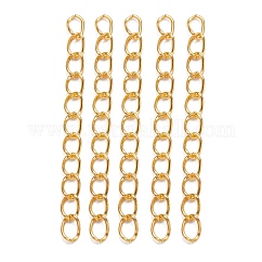 Hierro extremo con cadenas de torsión, sin plomo y cadmio, dorado, 50x3.5mm, Enlaces: 5.5x3.5x0.5 mm