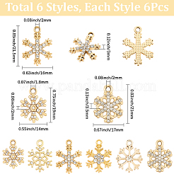 36шт 6 стиля подвески из сплава со стразами&nbsp;FIND-SC0020-04