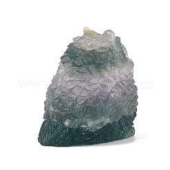 Figurine de hibou sculptée en fluorite naturelle&nbsp;G-Q615-03B