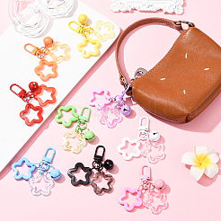 9 шт. 9-х цветные подвесные украшения в виде звезд из смолы&nbsp;AJEW-SP0003-36