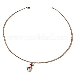 Ensembles de colliers et boucles d'oreilles pendantes en alliage émaillé sur le thème de Noël pour femmes&nbsp;WGFE393-01