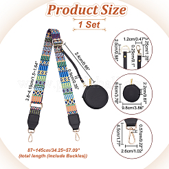 1 Geldbörse aus PU-Leder und 1 verstellbare Taschengurte aus Nylon im Boho-Stil&nbsp;FIND-WR0010-16