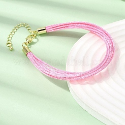 Bracelet en cordon tressé métallique multibrins en polyester pour la fabrication de bracelets&nbsp;BJEW-H642-02G-13