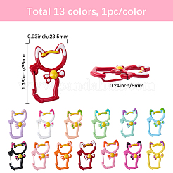 13 шт. двухцветный запирающийся карабин из цинкового сплава с эмалевым покрытием&nbsp;FIND-SC0021-06