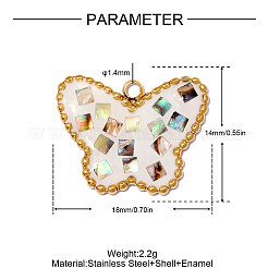 304 Edelstahl-Emaille-Anhänger&nbsp;STAS-OY013-28G