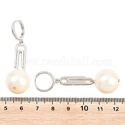 Trombone avec boucles d'oreilles créoles rondes en laiton&nbsp;EJEW-Z164-12P