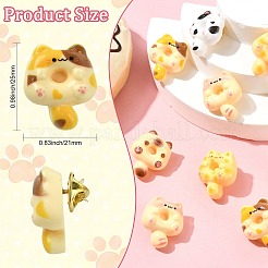 10 spilla da bavero in resina a forma di ciambella a forma di gatto dei cartoni animati&nbsp;JEWB-CJ0003-07