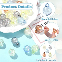 30шт прозрачные акриловые подвески&nbsp;OACR-YW0003-43