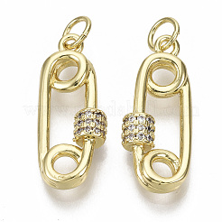 Латунные микропаве прозрачные подвески с фианитом&nbsp;LS-KK-N227-22G-NF