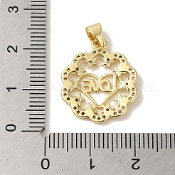 Anhänger aus Messing mit Gestellbeschichtung aus klarem Kubisch Zirkonia&nbsp;KK-P267-11D-G