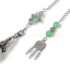 Натуральный зеленый авантюрин конусный маятник для биолокации большие заостренные подвески&nbsp;AJEW-Z041-01E-AS