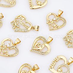 10 Stk. 5 Stil Messing Micro Pave klar Kubisch Zirkonia Anhänger&nbsp;ZIRC-NB0001-76