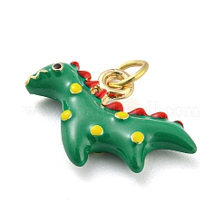 Pendenti in smalto di ottone placcato con dinosauro&nbsp;X-KK-Q804-13G