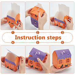 Бумажные коробки на тему Хэллоуина&nbsp;CON-WH0088-96