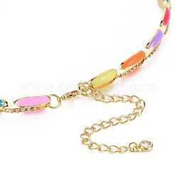 Collares de tenis con eslabones de circonio cúbico micro pavé de latón para mujer&nbsp;NJEW-T013-01G-09