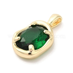 Goldenen Messing Mikro ebnen Zirkonia Anhänger&nbsp;KK-U031-02G-04