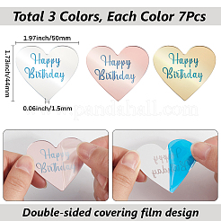 21 stücke 3 farben spiegel wirkung acryl geburtstag cupcake einsatz karte dekoration&nbsp;AJEW-SP0001-67C